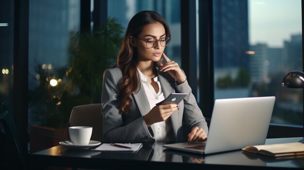 Mature woman is sitting in cafe and relaxing She is drinking coffee and using digital tablet