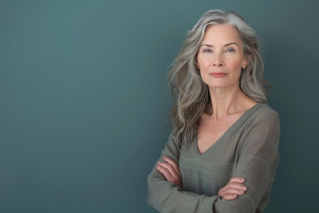 Photo mature woman posing in the studio