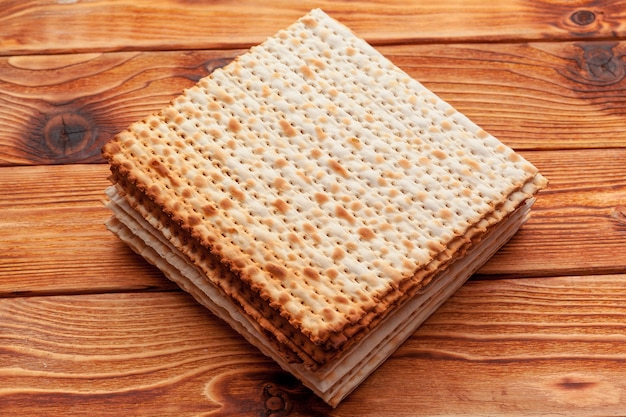 matzo flatbread for Jewish high holiday celebrations on the table