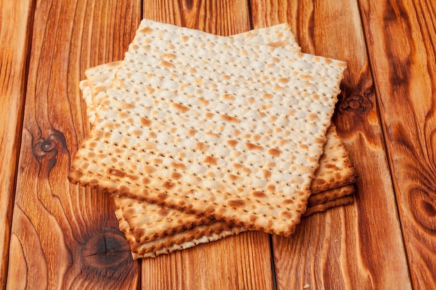 matzo flatbread for Jewish high holiday celebrations on the table