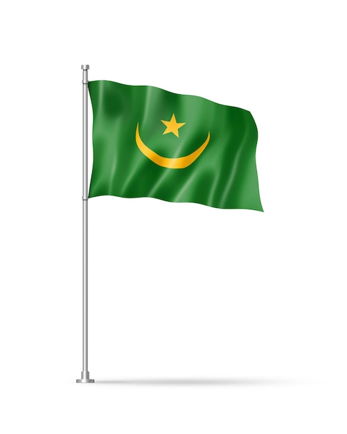 Mauritania flag isolated on white