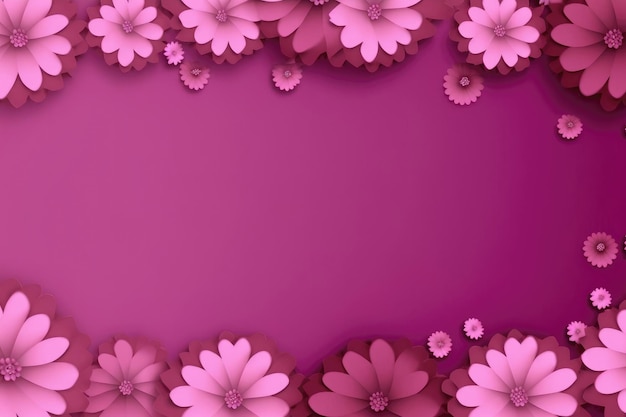 Mauve Pink Background Silhouettes Flowers Postcard Generative AI