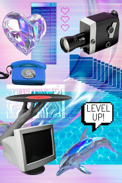 Maximalism technology collage design