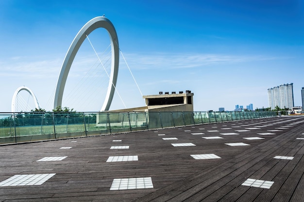 On May 28 2019 at the Youth Olympic Center Bridge in Nanjing city Jiangsu province China