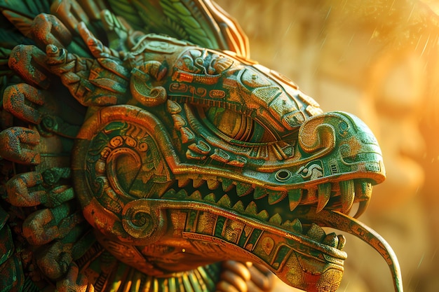 Maya serpent deity linked to the feathered serpent deity Kukulkan illustration photo the