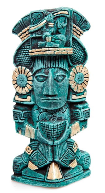 Mayan deity statue from Mexico isolated