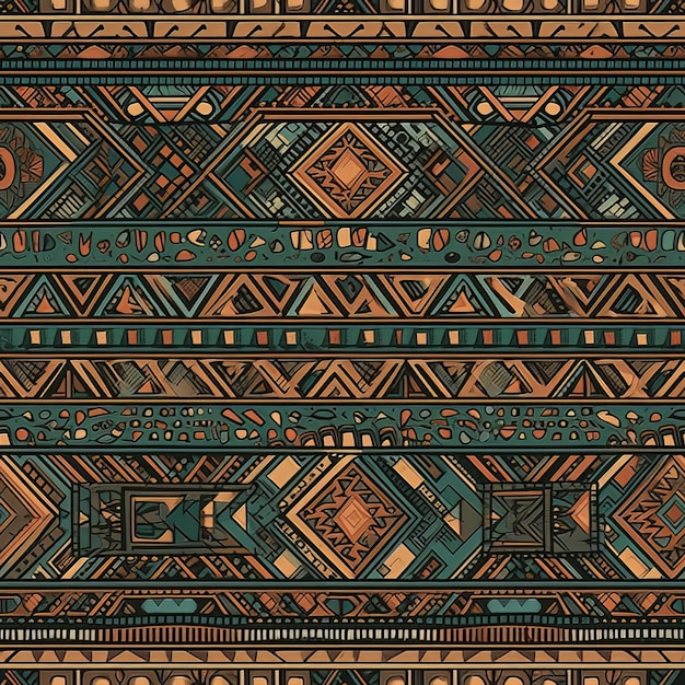 Mayan Empire Inspired Seamless Pattern