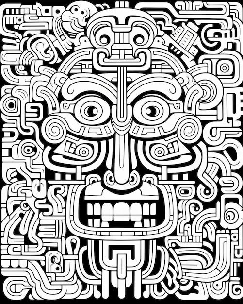 Mayan and Inca Coloring Pages and Designs