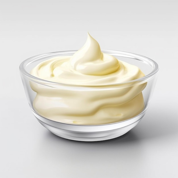 Mayonnaise sauce from vegetable oil chicken eggs and vinegar AI generated