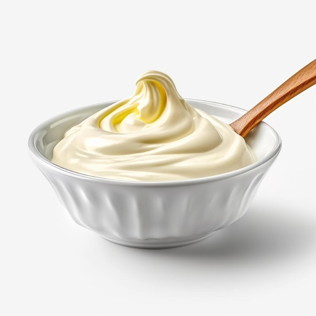 Mayonnaise sauce from vegetable oil chicken eggs and vinegar AI generated