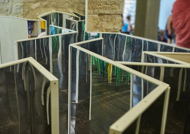 Maze in the children's playroom with mirrors