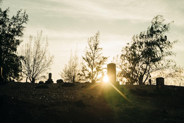 Photo mcbryde sugar company cemetery on sunrise near glass beach on kauai hawaii