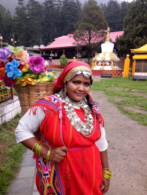 Me dressed up in traditional in budha temple buatiful nature