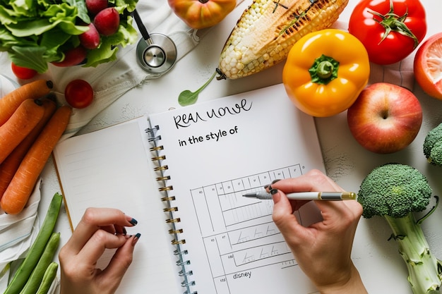 Photo meal planning with fresh fruits