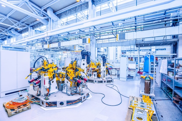 Measurement and testing station at car factory