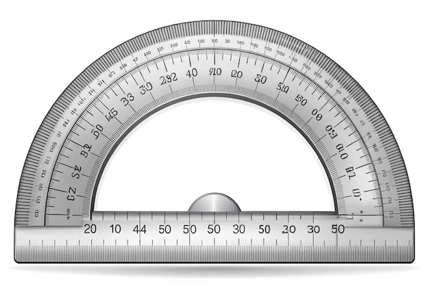 Photo the measuring instrument is a protractor on a white background