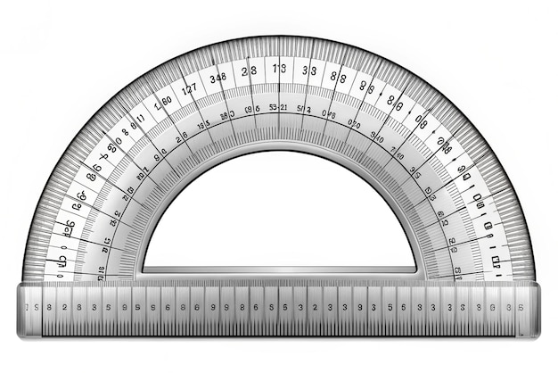 Photo the measuring instrument is a protractor on a white background