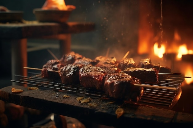 Meat on the grill Generative AI