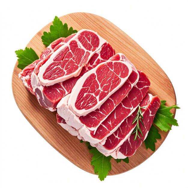 Photo meat in its raw state isolated on white background