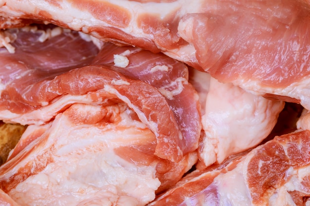 Meat, pork, slices pork background raw and fresh pork meat