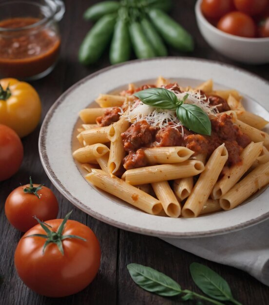 Meat Tomato Sauce and Vegetables