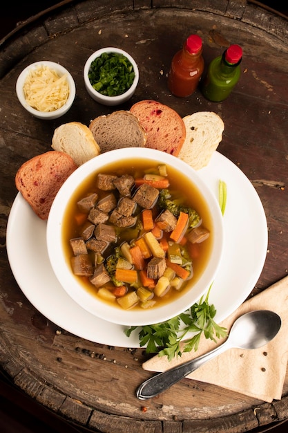 meat and vegetable stew soup