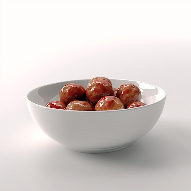 Meatball on white background