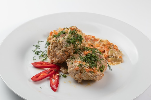 Meatballs with Gravy and Red Pepper