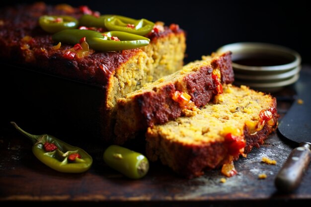 Photo meatloaf with jalapeno cornbread