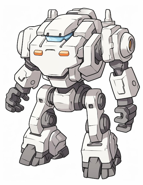 A mecha mechanic Robot with 2 legs Anime style