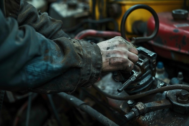 Mechanic hand checking