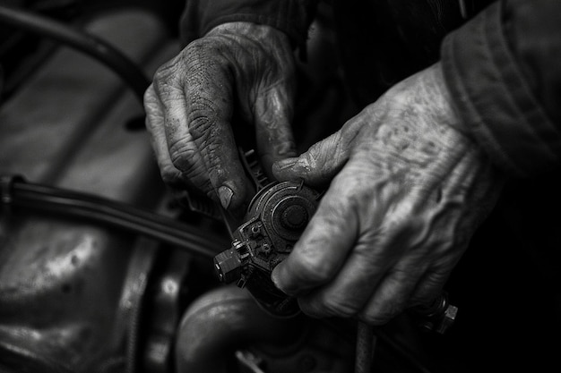 Mechanic hand checking