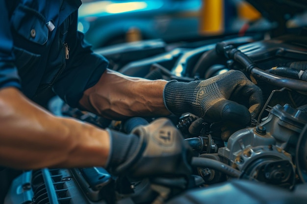 Mechanic hand checking