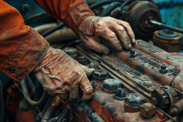 Mechanic hand checking