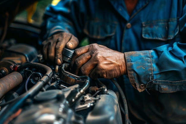 Mechanic hand checking