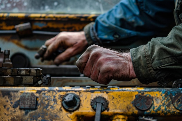 Mechanic hand checking