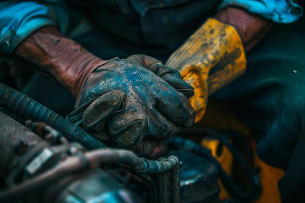 Mechanic hand checking