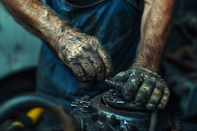 Mechanic hand checking