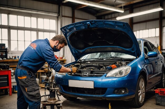 Photo mechanic repairing a car in the workshop