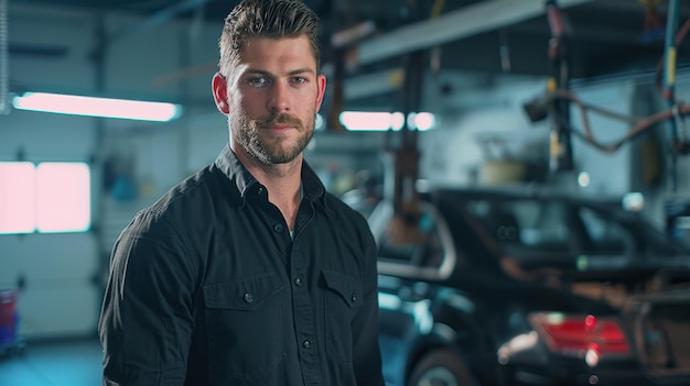 Photo the mechanic in a workshop