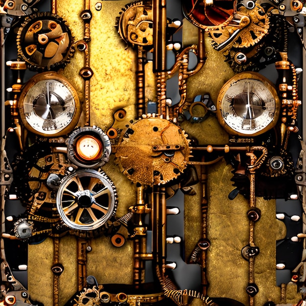 mechanical background in steampunk style