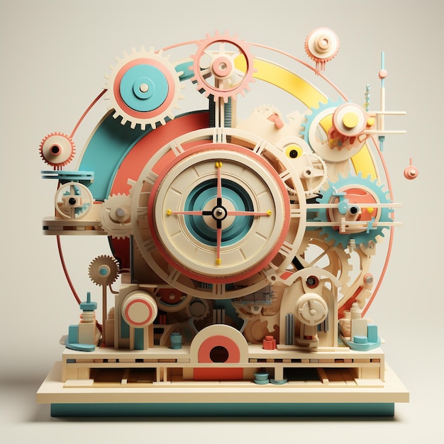 mechanical clock 3D