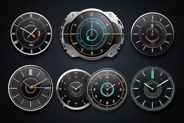 Mechanical Clock Style Smartwatch Faces Bezel Designs Digital Watch HUD Dial