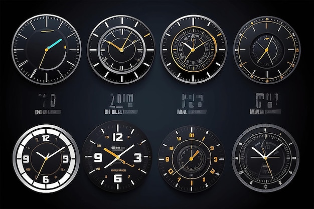 Photo mechanical clock style smartwatch faces bezel designs digital watch hud dial