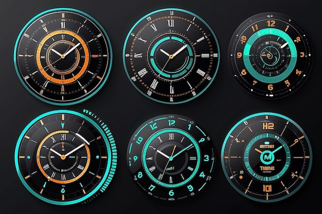 Photo mechanical clock style smartwatch faces bezel designs digital watch hud dial