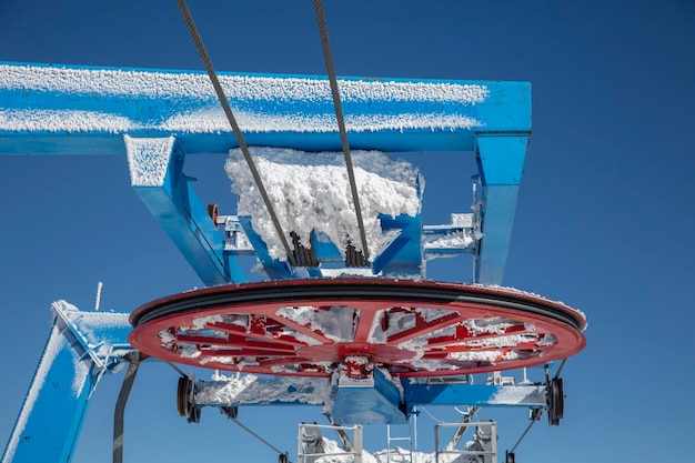 Mechanical coil for an old lift in the mountains