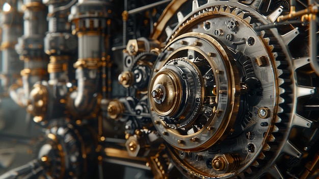 a mechanical device with the gears and gears on it