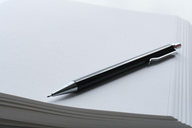 mechanical pencil notebook open