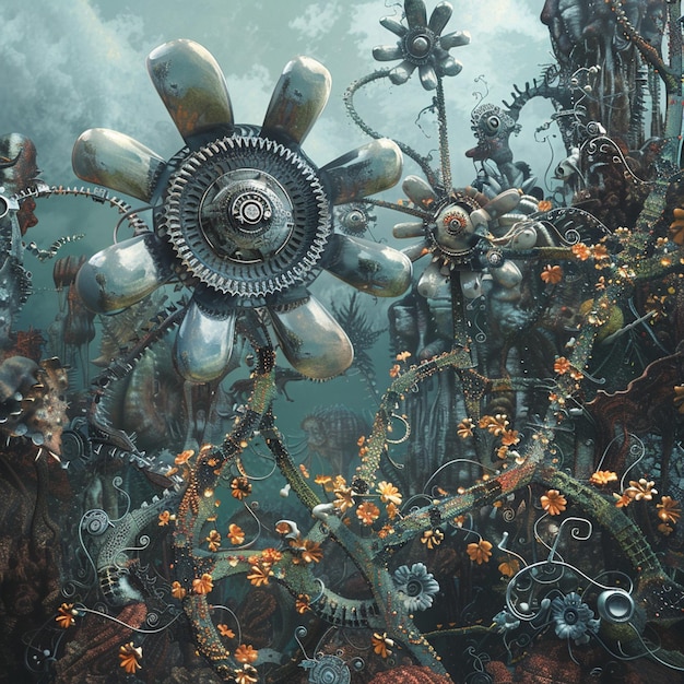 Photo a mechanical utopia