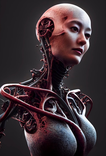 Mechanical woman Abstract female portrait